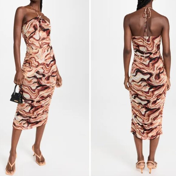 En Saison Esther Midi Dress Brown - Picture 1 of 7
